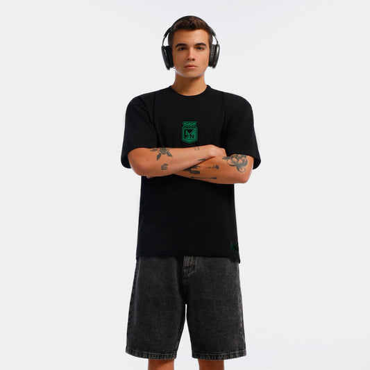 Camiseta Negra Oversize Atlético Nacional Estampado 3D 1954 - Cluubes⚽