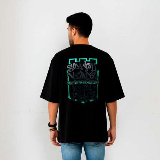 Camiseta Negra Sentimiento Popular en 3D - Cluubes