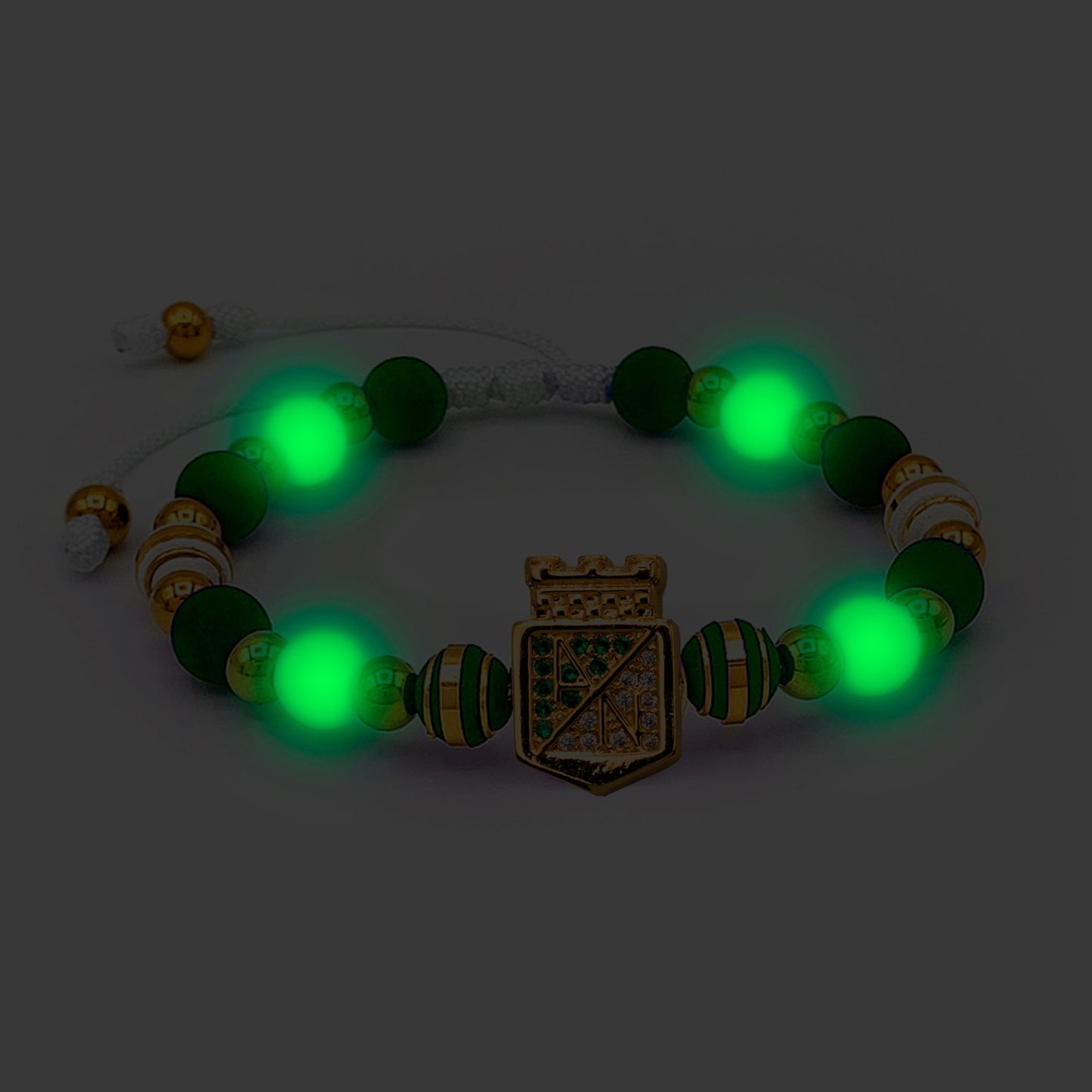 Pulsera Atlético Nacional en Rodio Luminosa (Ilumina en la Oscuridad) - Cluubes⚽