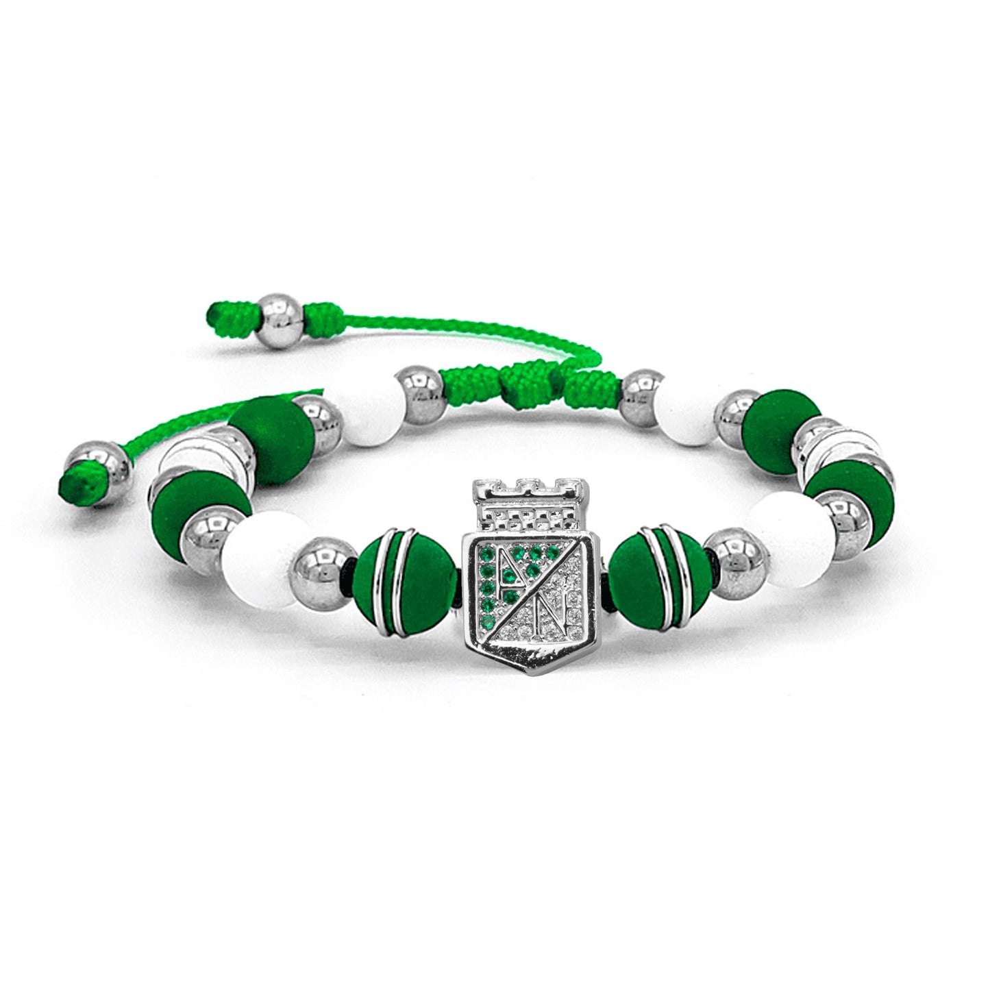 Pulsera Atlético Nacional Plateada en Acero Rodiano - Cluubes⚽