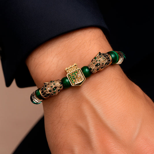 Pulsera Leopardo y Ojo de Tigre en Rodio Atlético Nacional - Cluubes