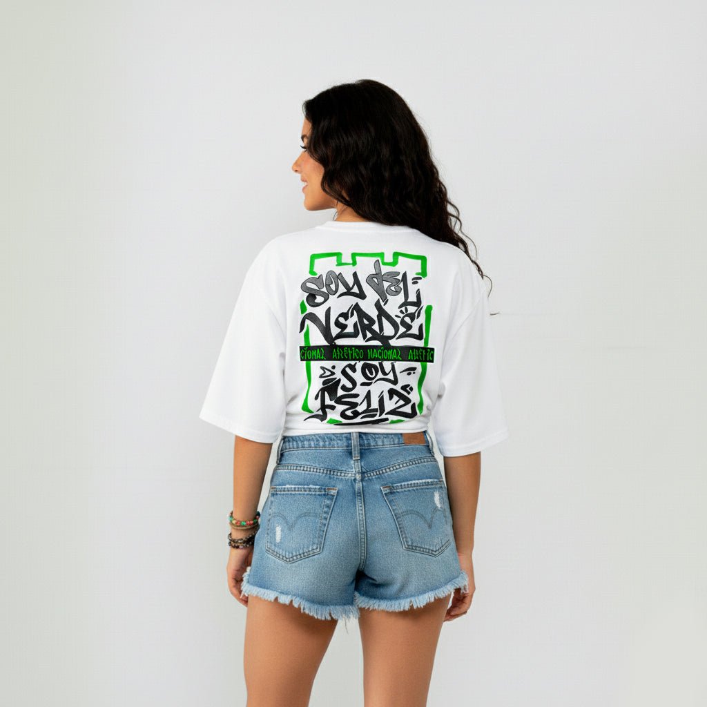 Camiseta Blanca Mujer Sentimiento Popular en 3D - Cluubes