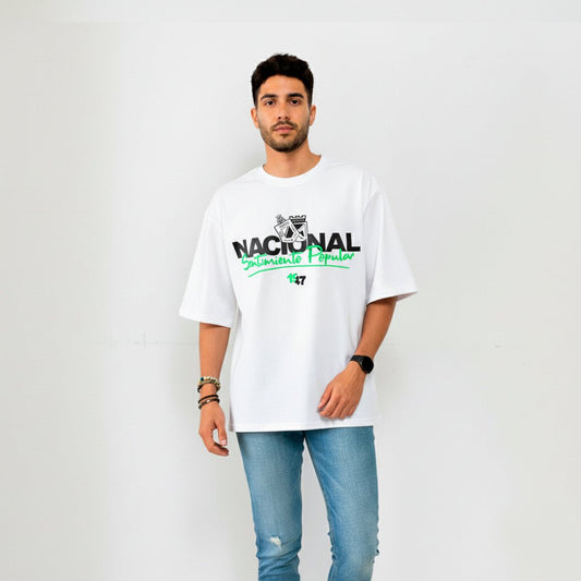 Camiseta Blanca Sentimiento Popular en 3D - Cluubes