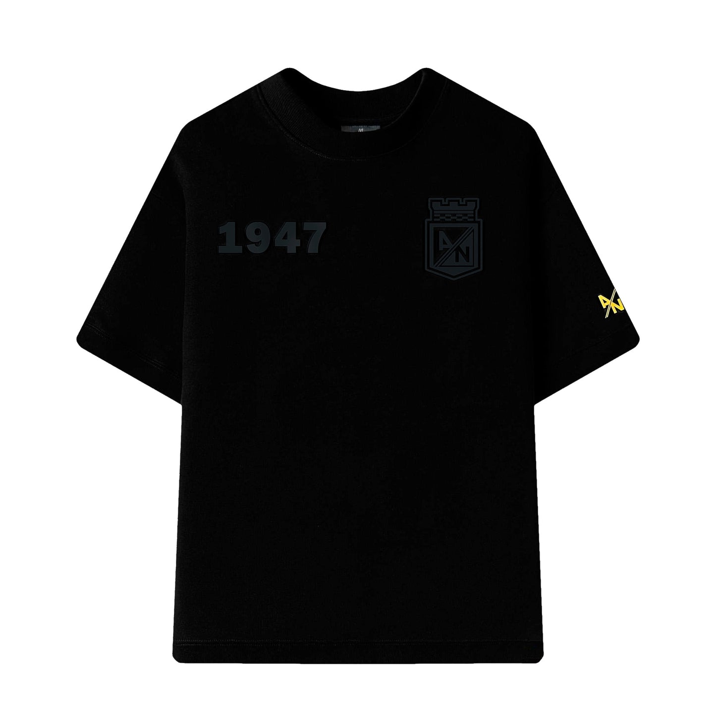 Camiseta Negra Oversize Atletico Nacional en Tela Premium + Estampado en Relieve 3D Serigrafía - Cluubes⚽