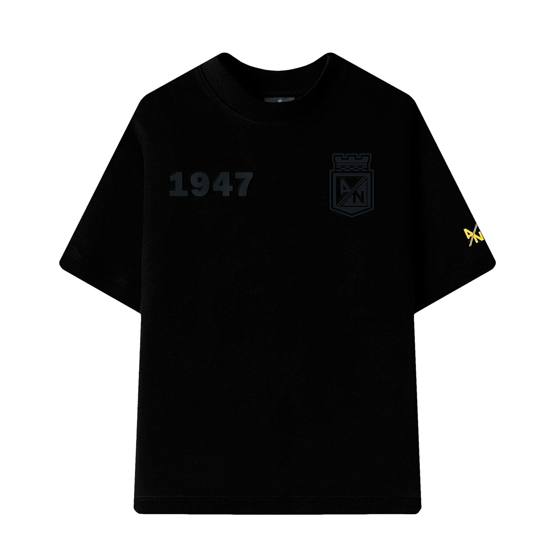 Camiseta Negra Oversize Atletico Nacional en Tela Premium + Estampado en Relieve 3D Serigrafía - Cluubes⚽