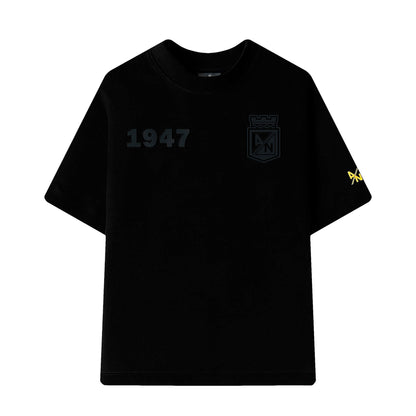 Camiseta Negra Oversize Atletico Nacional en Tela Premium + Estampado en Relieve 3D Serigrafía - Cluubes⚽