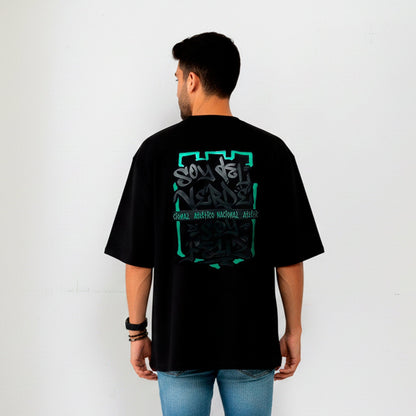 Camiseta Negra Sentimiento Popular en 3D - Cluubes