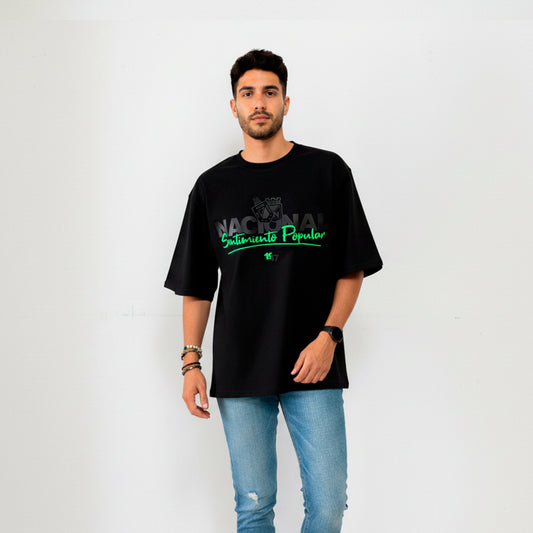 Camiseta Negra Sentimiento Popular en 3D - Cluubes
