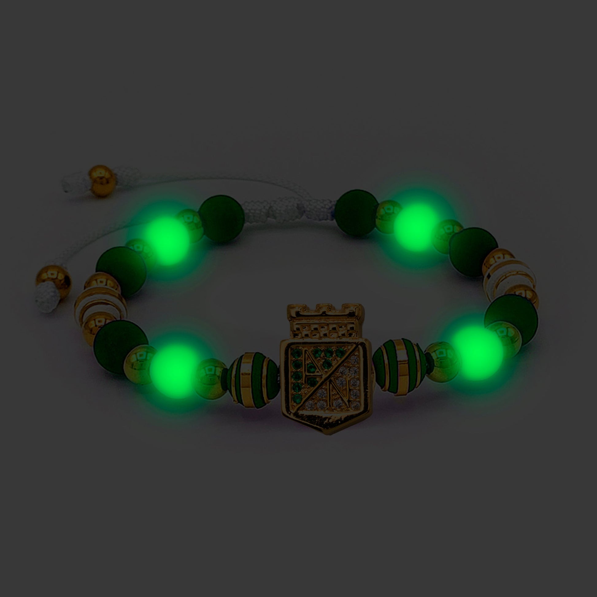 Pulsera Atlético Nacional en Rodio Luminosa (Ilumina en la Oscuridad) - Cluubes⚽