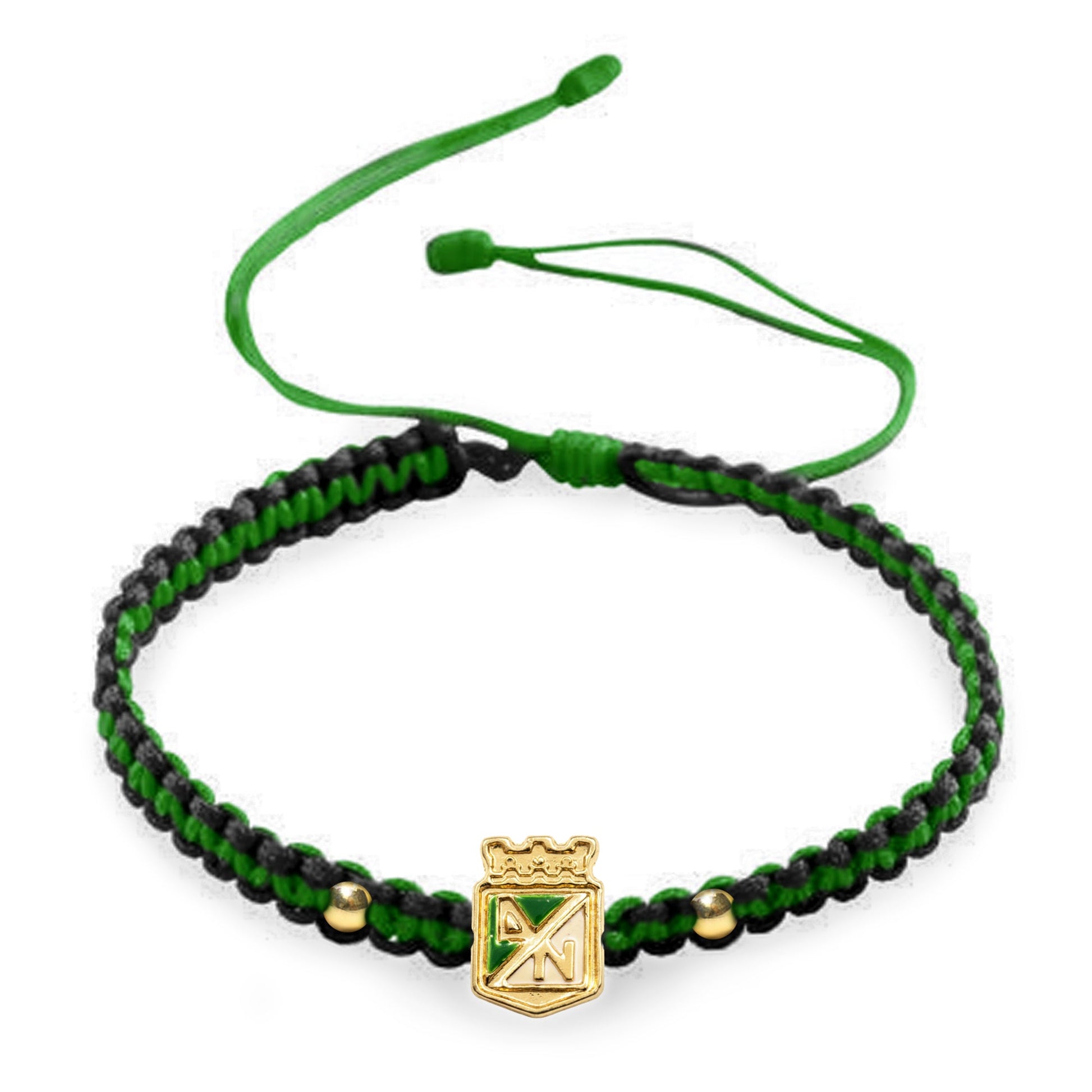 Pulsera Atlético Nacional Escudo y Balines en Oro 18k Garantizado - Cluubes