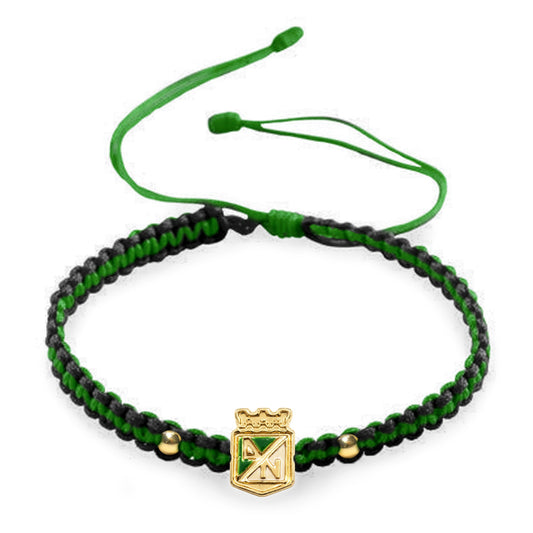 Pulsera Atlético Nacional Escudo y Balines en Oro 18k Garantizado - Cluubes