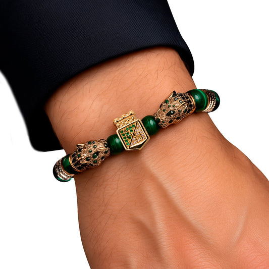 Pulsera Leopardo y Ojo de Tigre en Rodio Atlético Nacional - Cluubes
